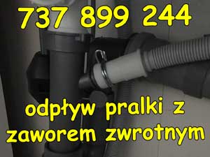 odpływ pralki z zaworem zwrotnym